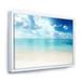 Designart Sand of Beach in Blue Caribbean Sea Modern Seascape Framed Canvas Artwork