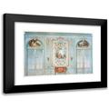 Georges RÃ©mon 24x17 Black Modern Framed Museum Art Print Titled - Large Louis XV Lounge. Face of Doors Offering Paintings. (1907)