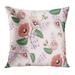 ECCOT Green Botanical of Floral Pattern Spring Flowers Lovely in Sweet Colors Pink Garden Abstract Beauty Pillow Case Pillow Cover 16x16 inch