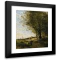 Jean-Baptiste-Camille Corot 20x24 Black Modern Framed Museum Art Print Titled - The Wood Collectors