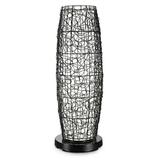 Patio Living Concepts PatioGlo LED Floor Lamp Bright White Walnut Random Weave Resin Wicker Cover 68850