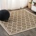 Trebol Moroccan Trellis Textured Weave Brown/Beige 5 Square Indoor/Outdoor Area Rug