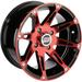 Moose Utilities ATV UTV 14 Red/Black Wheel (ONE) 387RD 14X8 4/156 4+4 Offset