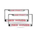 Detroit NHL Red Wings Chrome Metal (Set of 2) Laser Cut License Plate Frames