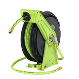 FlexzillaÂ® Pro Retractable Air Hose Reel Open Face Single Axle Arm 1/2 x 50 ZillaGreenÂ®