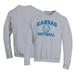 Men's Champion Gray Kansas Jayhawks Primary Team Logo Icon Softball Powerblend Pullover Sweatshirt