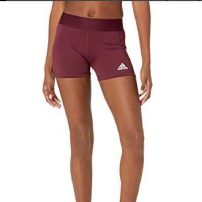 Adidas Shorts | Adidas Women S Alphaskin Volleyball 4 Inch Short Tights Team Maroon White L4 | Color: White | Size: Xl