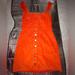 Urban Outfitters Dresses | Burnt Orange (Looks Brighter In Photos) Corduroy Button Up Uo Dress | Color: Orange | Size: S