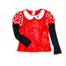 Disney Costumes | Minnie Mouse Velvet Sequin Top | Color: Red | Size: Medium Large