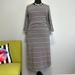 Athleta Dresses | Athleta Comeback Grey Striped Ruched Side Midi Dress Xl | Color: Gray/White | Size: Xl