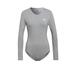 Adidas Tops | Adidas Long Sleeve Bodysuit, Heather Grey, Size M New W/Tag | Color: Gray/White | Size: M