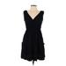 Shein Casual Dress - A-Line V Neck Sleeveless: Black Print Dresses - Women's Size Medium