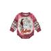 xingqing 0-24M Christmas Toddler Boy Girl Romper Santa Letter Tie Dye Long Sleeve One Piece Jumpsuit Fall Winter Clothes Rosy Purple 0-6 Months