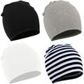Zando Winter Cotton Warm Hat Unisex Baby Beanie Hat Infant Baby Soft Cute Knit Cap Black & White & Stripe & Light Grey