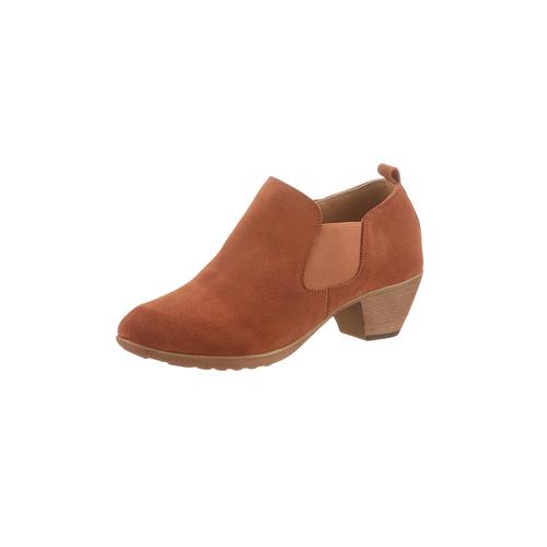 Cowboy Stiefelette Gr. 35, rot (rostrot) Damen Schuhe Reißverschlussstiefeletten