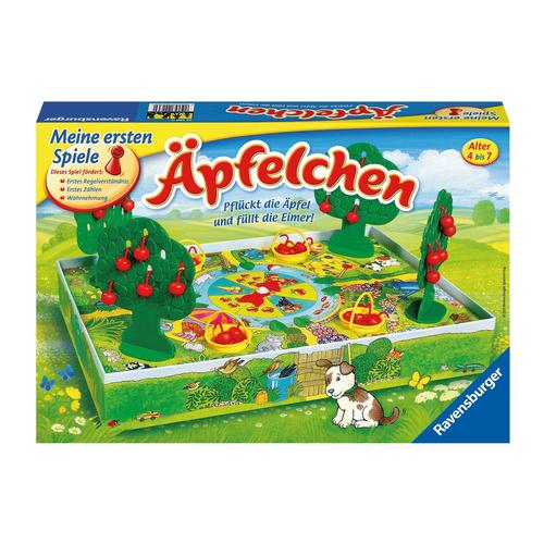 „Spiel RAVENSBURGER „“Pflückt die Äpfel und füllt Eimer““ Spiele bunt Kinder Geschicklichkeitsspiele Made in Europe, FSC – schützt Wald weltweit“