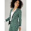 Jerseyblazer ANISTON SELECTED, Damen, Gr. 36, grün (dunkelgrün, mint), Jersey, Obermaterial: 60% Polyester, 30% Viskose, 10% Elasthan, gepunktet, gestreift, elegant, figurbetont hüftlang, Langarm, Blazer, mit gestreiften Punkten