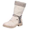 Winterstiefel RIEKER, Damen, Gr. 39, beige, Lederimitat, Textil, klassisch, Schuhe, Winterboots, Blockabsatz, TEX-Membran, mit gestricktem Schaftrand