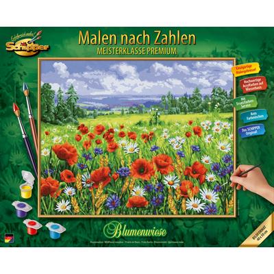 Malen nach Zahlen SCHIPPER "Meisterklasse Premium - Blumenwiese" Malvorlagen bunt Kinder Made in Germany