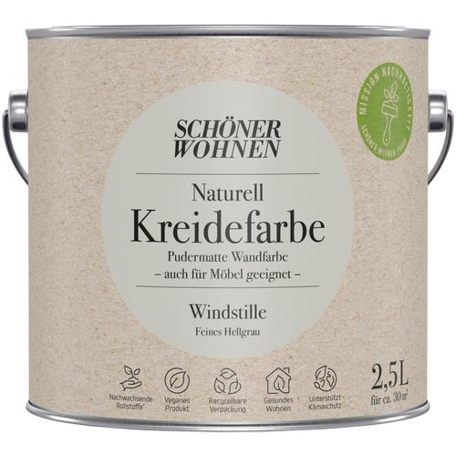 „SCHÖNER WOHNEN-FARBE Wand- und Deckenfarbe „“Naturell Kreidefarbe““ Farben 2,5 Liter, pudermatt, auch für Möbel geeignet, German Brand Award 2023 Gr. 2,5 l 2500 ml, grau (windstille) Wandfarbe bunt“