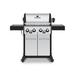 Broil King 4 Free Standing 40000 BTU Grill w/ Side Burner & Cabinet Cast Iron/Steel in Black/Gray | Wayfair 865384