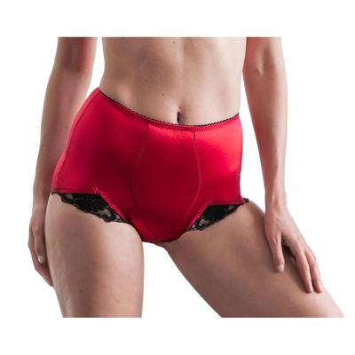 Rago Women's Light Shaping Tummy Control Panty Brief (Size L) Red, Nylon,Spandex