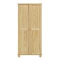 SIT Möbel Kleiderschrank mit 2 Türen | Kiefer-Holz massiv | B 82 x T 52 x H 170 cm | natur | 19000-68 | Serie SCHRANK