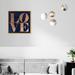 Oliver Gal Solid Gold Copper, Copper Love Sign Modern Gold Canvas Wall Art for Bedroom Canvas in Blue | 21 H x 21 W in | Wayfair