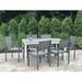 Latitude Run® Annaleena Rectangular 6 - Person 62" Long Powder Coated Aluminum Outdoor Dining Set Wood in Gray/White | Wayfair