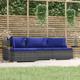 4-tlg. Garten-Lounge-Set,Gartenmöbel-Set mit Kissen Grau Poly Rattan vidaXL