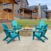 Rosecliff Heights Azur Folding Adirondack Chair Plastic/Resin in Blue | 37.4 H x 29.3 W x 31.8 D in | Wayfair 7E1825006EC948E8A7C780D3EAABB214