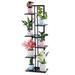 Arlmont & Co. Krystalle Rectangular Multi-Tiered Bamboo Plant Stand Wood/Solid Wood in Black | 48 H x 15.6 W x 8.3 D in | Wayfair