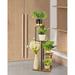 Ebern Designs Guy Square Multi-tiered Plant Stand Wood/Metal/Manufactured Wood in Brown | 35.4 H x 15 W x 12 D in | Wayfair
