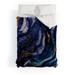 Utart Midnight Dark Blue Marble Alcohol Ink Marble Art Flashes Made To Order Full Comforter