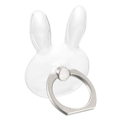 Transparent Phone Ring Holder, Clear Finger Grip Stand (Rabbit Shape) - Transparent, Silver