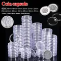 Boîte de rangement de Capsules de pièces de monnaie en plastique transparent