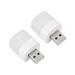 2Pcs USB Night Light 1W Portable Plug-in Mini LED Lamp Bulb White, Warm White - White, Warm White