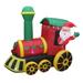 A Holiday Company 6.5 Ft Tall Inflatable Santa Holiday Train Lawn Decoration