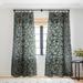 1-piece Sheer Springtime Florals On Dark Made-to-Order Curtain Panel