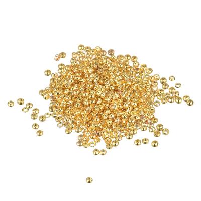 2000Pcs 1.5mm Round Crimp Beads Jewelry Making Crimp End Spacer Bead, Gold - Gold Tone