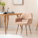 Mid Century Comfortable Dining Chairs Side Chairs with Faux Fur and Wooden Frame Solid, Painting Steel Legs for Dining Room