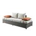 Resin Wicker and Aluminum Patio Sofa and Ottoman with 2 Pillows, Beige