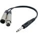 1 Ft 1/4 Stereo Male To 1 XLR Male And XLR Female Y-Cable