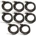 Seismic Audio SATRXL-F10 8 Pack of Black 10 XLR Female to TRS Patch Cables