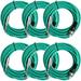 Seismic Audio - 6 Pack of Green 25 Ft XLR Female to 1/4 TRS Patch Cables Green - SATRXL-F25Green-6Pack