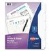Write And Erase Durable Plastic Dividers With Pocket 5-Tab 11.13 X 9.25 White 1 Set | Bundle of 10 Sets
