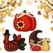 Lieonvis 3Pcs Thanksgiving Wooden Ornaments Table Decorations Wooden Pumpkin Turkey Signs Wood Tabletop Standing Decors Thanksgiving Wood Sign Table Centerpieces for Autumn Harvest Home Kitchen Decors