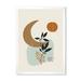 Designart Abstract Moon and Sun With Minimal Plants Modern Framed Art Print