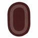Colonial Mills 5 x 8 Maroon Red Bordered All Purpose Handcrafted Reversible Oval Outdoor Area