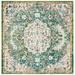 SAFAVIEH Madison Joandra Vintage Floral Area Rug Green/Turquoise 3 x 3 Square